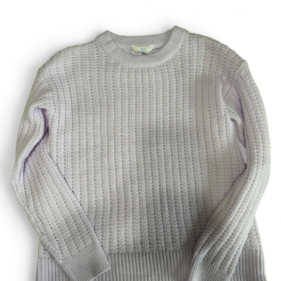 Lavender Chunky Knit Sweater XS Time and Tru Soft Ribbed Crewneck - Picture 3 of 4